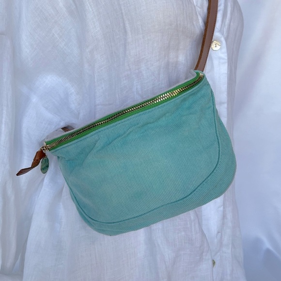 Clare V Light Blue and Tan Crossbody Bag - Picture 2 of 6
